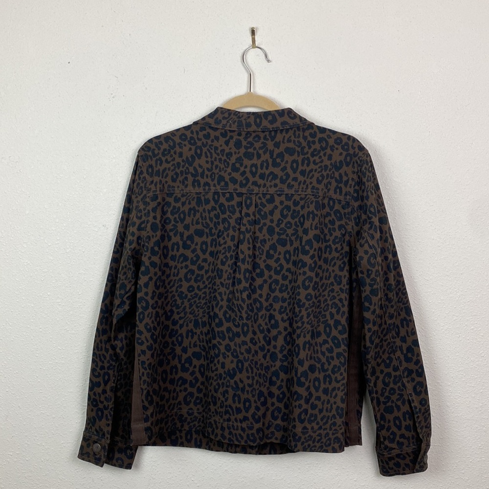 Sanctuary | Dark Espresso Brown Leopard Cropped Jacket M - Picture 7 of 8